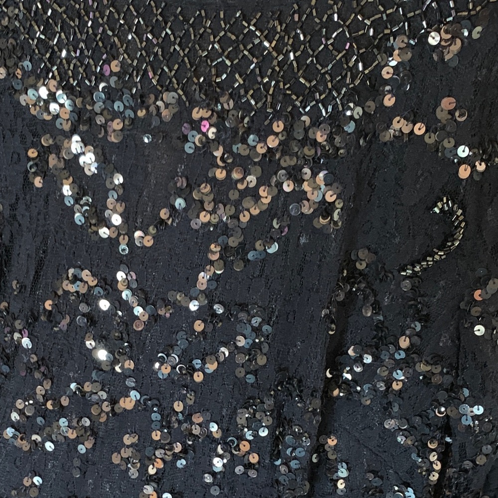 BHLDN Sequin and Taffeta Navy Gown - Picture 5 of 8